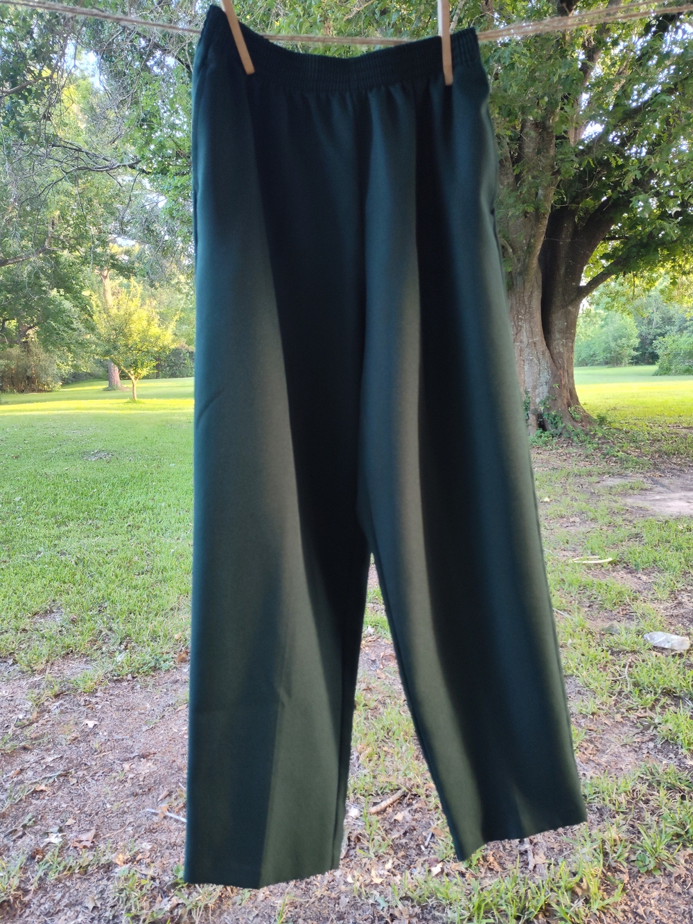 Bonworth Size 8 Dark Green Wide Leg Elastic Waist Pants